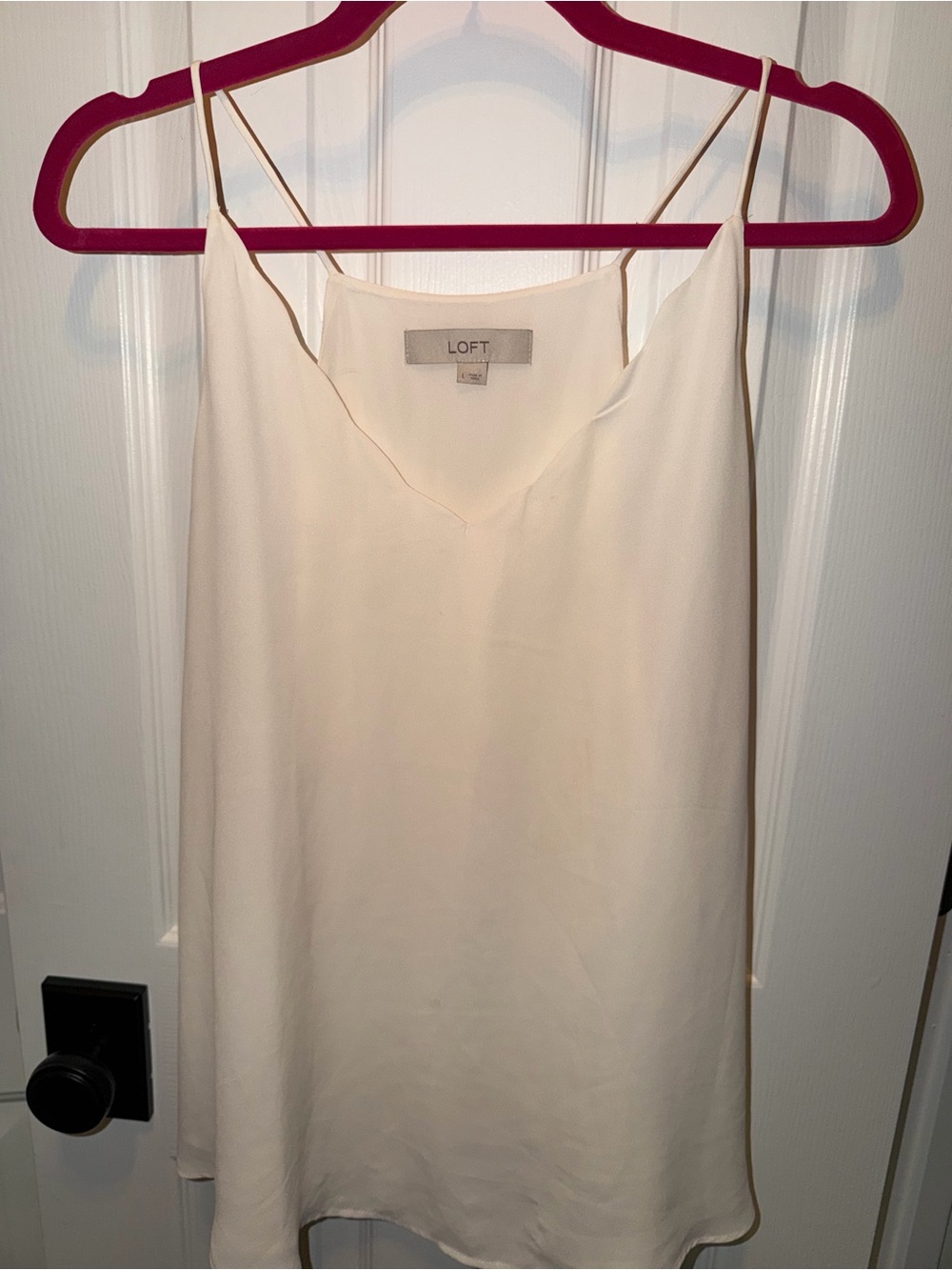 LOFT Cream Scalloped Strappy Cami